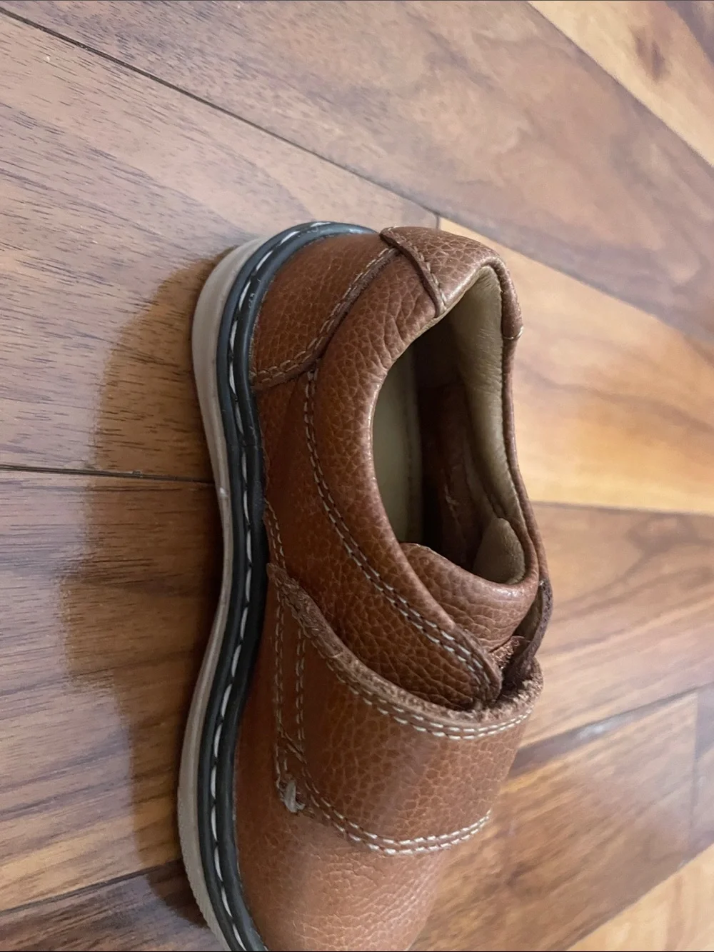 Johnston & Murphy Toddler Brown Leather Velcro Shoes